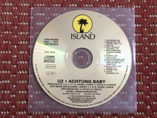 U2: Achtung Baby - Rare Limited Edition Jukebox Promo Cd - Cat No: Cidu 28jb