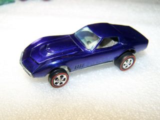 Hot Wheels Redline " Custom Corvette " Purple Rare 1967,  Look