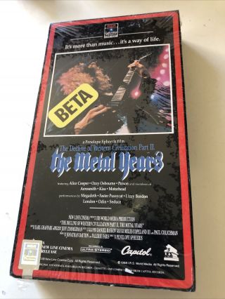 Rare Vintage The Metal Years Beta Tape Not Vhs - Ozzy Osbourne Kiss Megadeath Lp