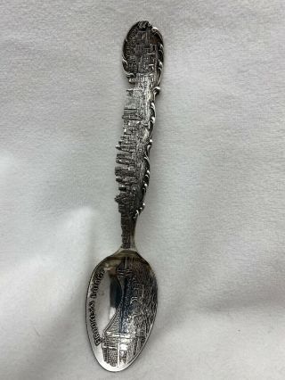 Rare Sterling Silver.  925 York City Skyline Brooklyn Bridge Cut Out Spoon