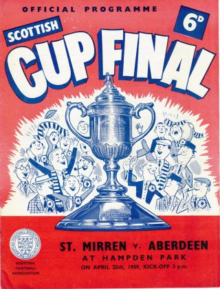 Rare 1959 Scottish Cup Final,  St Mirren V Aberdeen,