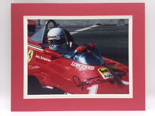 Rare Jody Scheckter Ferrari F1 Signed Photo Display,  Autograph Formula One