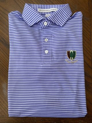 Pine Valley Golf Club Holderness & Bourne Polo Golf Shirt Rare Logo M Purple