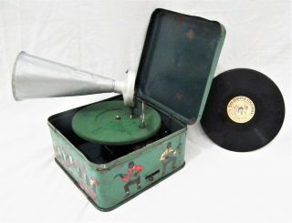 Rare Vintage Toy Bing Pygmyphone Phonograph Gramophone 78 Rpm Record Player