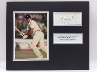 Rare Geoffrey Boycott England Cricket Signed Photo Display,  Autograph Ashes