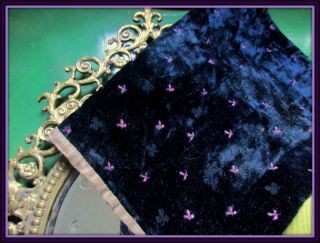 Rare Antique Civil War Victorian Silk Velvet Waistcoat Fabric Pc Fleur - De - Lys