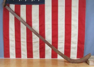 Vintage Antique Wood Ice Hockey Stick One Piece Early 1900s Rare Great Display