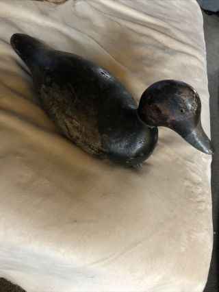 Early 1900 Hand Carved Wood Duck Decoy Marked Dws Rare Antique