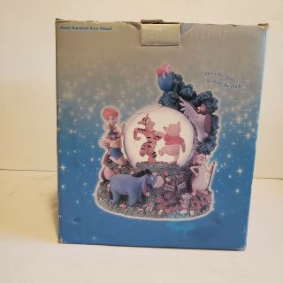 Rare Authentic Disney Store Winnie The Pooh Hundred Acre Wood Music Snow Globe