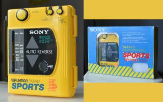 Rare Sony Walkman Sports Model Wm - F73 1980s Am/fm Cassette Japan Box,  Papers