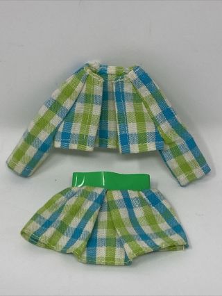 Rare Vintage Sears Young Ideas 1513 Skipper Doll Outfit Plaid City Variation