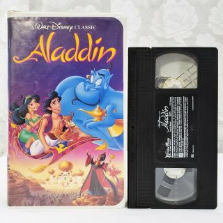 Aladdin Vhs Walt Disney’s Black Diamond Classic Edition Rare Mickey Mouse Logo