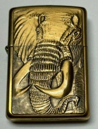 Vintage Zippo 1995 Elephant Lighter | Barrett Smythe | | Rare Brass