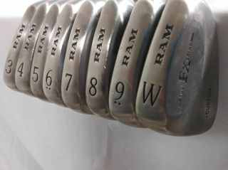 Ram Fx Tour Grind Nickel Iron Set 3 - Pw (steel Sensicore Stiff) Rare Golf Clubs
