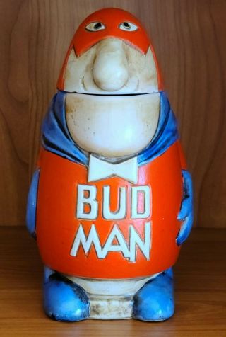 1975 Budweiser Beer Stein Cs - 1 Bud Man Rare 1st Hollow Head Budman Ceramarte