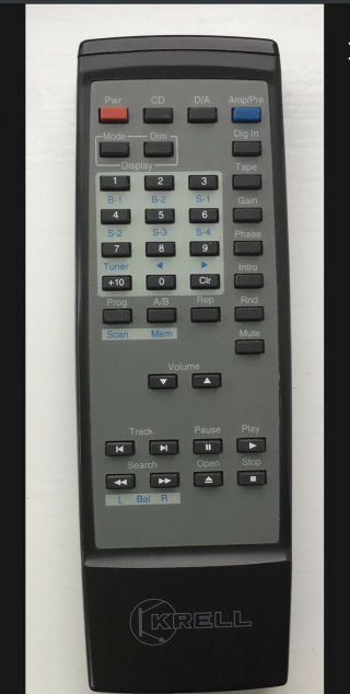 Rare Krell Oem Remote Control For Kav - 300i,  Kav - 250cd,  Kav - 300cd