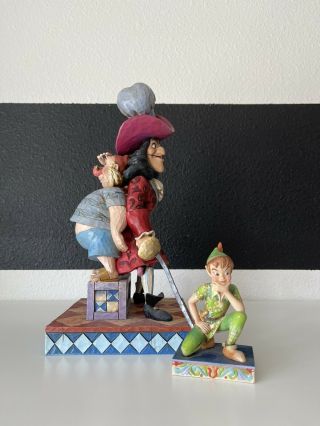 Jim Shore Disney Traditions - Beware - Captain Hook And Mr Smee And Peter Pan Rare