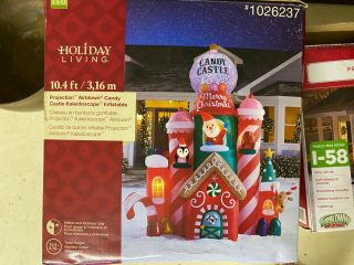 Huge Rare 10 Ft Gemmy Airblown Inflatable Candy Castle Holiday Living Led Lights