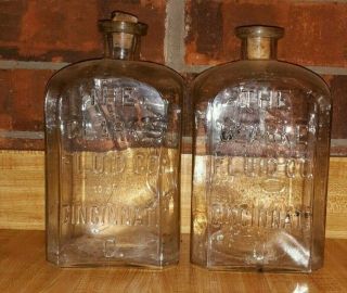Clarke Fluid Co Embalming Poison Bottles 1890s Rare