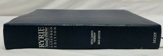 Rare King James Version Holy Bible Ryrie Expanded STUDY KJV Blue Leather 1994 2