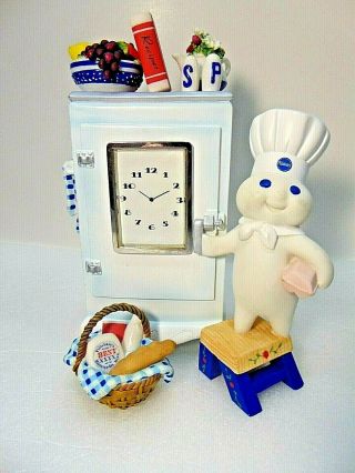 Rare Pillsbury Doughboy Baking Time Clock Danbury Basket Bread Tea Pot S&p