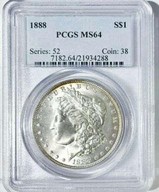 1888 P Morgan Dollar Pcgs Ms64 Pristine Undergrade & Rare Hot 50 Vam 12a Clashed