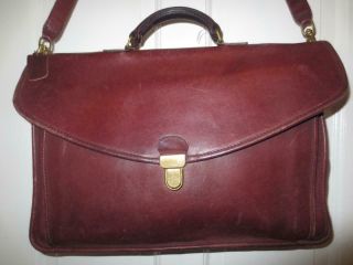 Rare Coach Vintage Bordeaux Wine Leather Briefcase Messenger Laptop Bag 8102