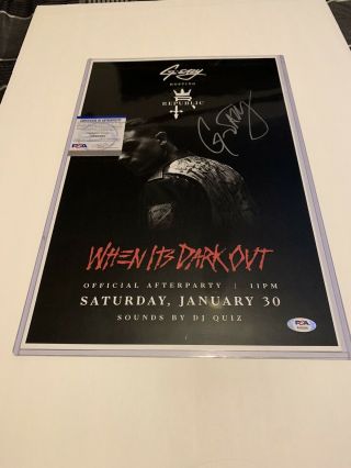 G - Eazy Signed When Its Dark Out Tour Poster Psa/dna Rare
