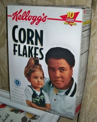 Rare Muhammad Ali Kelloggs Corn Flakes Cereal Box 24oz Empty