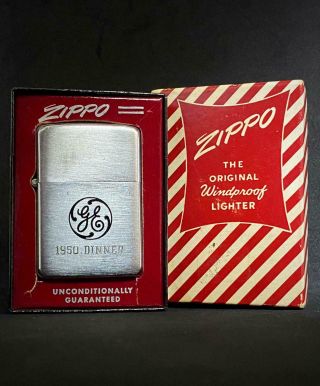 Rare Vintage 1950 Zippo Ge General Electric Chrome With Box Pat 2032695