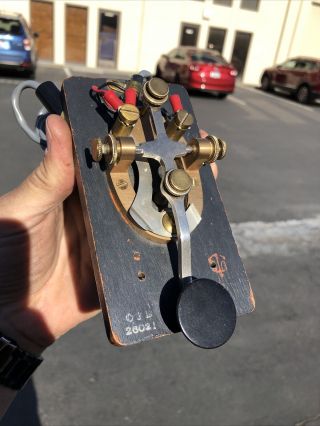 Vintage Rare Bunnell Cjb - 26021 Telegraph Key Us Navy With Cord