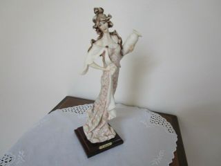 Rare Giuseppe Armani Lady W/vase Statue Figurine 1987 Hand Signed W/black Ink