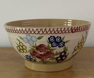 Rare Nicholas Mosse Ireland Red Georgian Bouquet Large Footed Bowl 9.  5 " X 5 "
