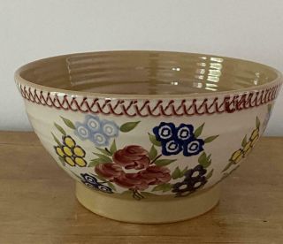 Rare Nicholas Mosse Ireland Red Georgian Bouquet Large Footed Bowl 9.  5 