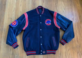 Chicago Cubs Jh Design Reversible Varsity Jacket Mens L Rare Mlb Jeff Hamilton