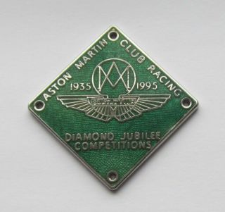 Rare Vintage Aston Martin Owners Club Racing Amoc Diamond Jubilee Enamel Badge