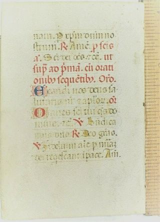 Rare small medieval illuminated BoH leaf in Italian,  deco Gold initial,  ca.  1470 2