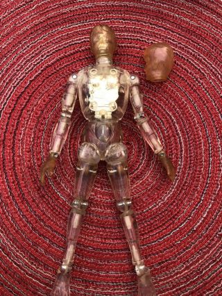Vintage Denys Fisher Cyborg Clear Figure And Spare Head Rare
