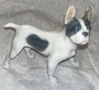Rare Royal Copenhagen Boston Terrier French Bulldog Standing Dog Figurine 4 1/2”