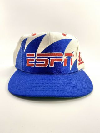 Rare Vintage 1990’s Logo Athletic Espn Sharktooth Snapback Hat Cap Papoose