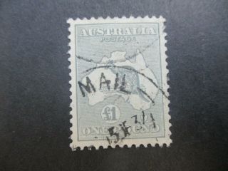 Kangaroo Stamps: £1 Grey C Of A Watermark - Rare - Must Have (j49)