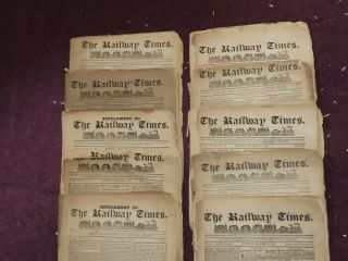 1846 The Railway Times - Early Steam Train Newspaper X 10 Copies Rare