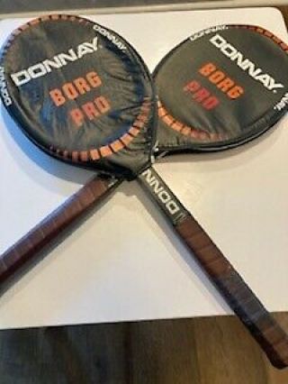 Rare Vintage Donnay Borg Pro Tennis Racquets With Covers