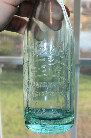 Rare Straight Sided Aqua Coca Cola Bottle " Greenwood,  Miss.