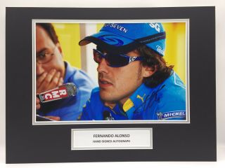 Rare Fernando Alonso Renault F1 Signed Photo Display,  Autograph