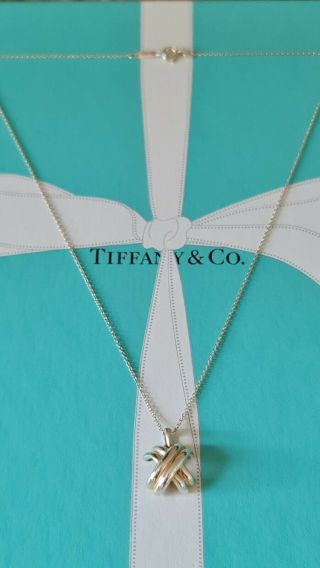 Authentic Rare Vintage Tiffany & Co Silver Cross X Necklace,  Circa 1990