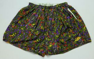 Rare Vtg Nike Spell Out Color Block Crazy All Over Print Swimming Trunks 80s Xl