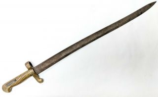 Rare French M1866 Ww1 Era Chassepot Bayonet Est Date 1866 Brass Handle Dl 95