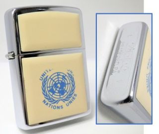 Un United Nations Scrimshaw Zippo 1989 Fired Rare  270305b30