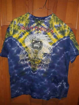 Iron Maiden 1985 Live After Death Tie Dye Rare Vintage Metal Xl